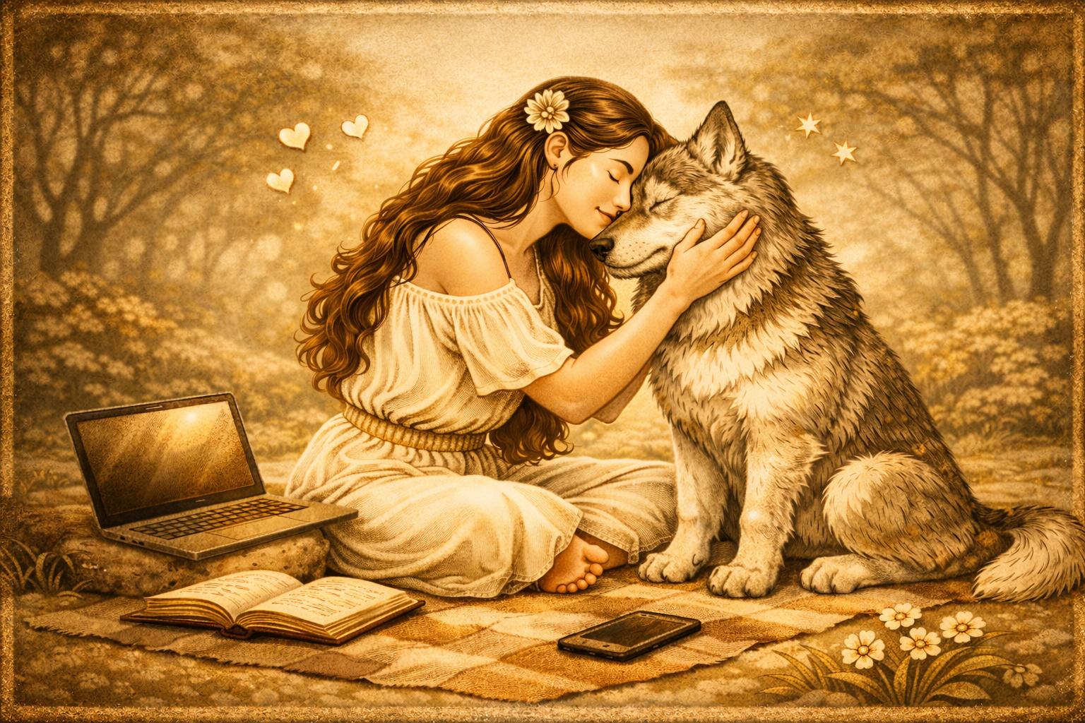 Relational Reset — a woman and dog in quiet connection